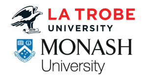 Combined logos of La Trobe and Monash Universities